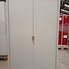 Emtrade Roldeurkast 119x45x196 cm, staal, grijs, 2 legborden, zonder sleutel,  gebruikt