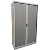 Emtrade Roldeurkast 119x45x197 cm, staal, grijs, zonder legborden, zonder sleutel, gebruikt