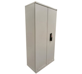 Emtrade Kluiskast 93x51,5x196 cm, staal, grijs, 2 legborden, inclusief 1 sleutel, gebruikt