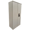 Emtrade Kluiskast 93x51,5x196 cm, staal, grijs, 2 legborden, inclusief 1 sleutel, gebruikt