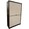 Emtrade Roldeurkast 120x47x197 cm, zwart/wit, met cijferslot, gebruikt