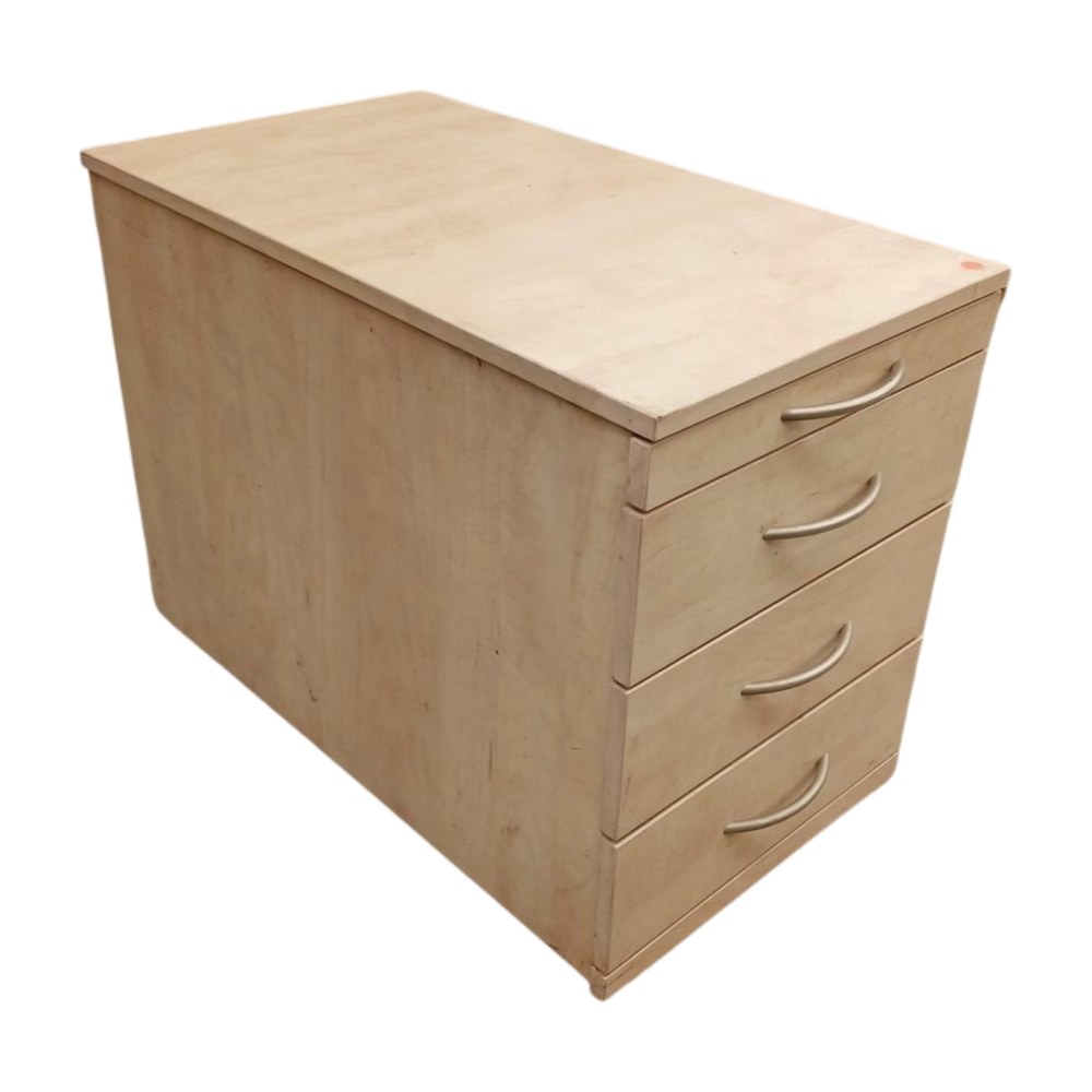 Emtrade Houten ladeblok 43x76,5x60 cm met 4 lades, op 4 wielen, gebruikt