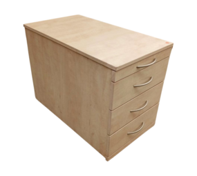 Emtrade Houten ladeblok 43x76,5x60 cm met 4 lades, op 4 wielen, gebruikt