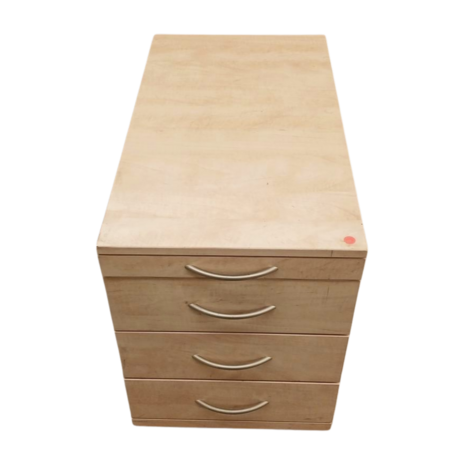 Emtrade Houten ladeblok 43x76,5x60 cm met 4 lades, op 4 wielen, gebruikt