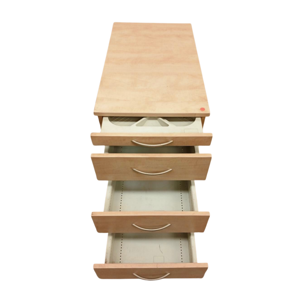 Emtrade Houten ladeblok 43x76,5x60 cm met 4 lades, op 4 wielen, gebruikt