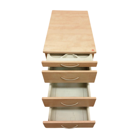 Emtrade Houten ladeblok 43x76,5x60 cm met 4 lades, op 4 wielen, gebruikt