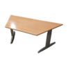 Emtrade Bureaus trapeziumvorm, 160x80 cm, houten blad, metalen frame, gebruikt, set van 6