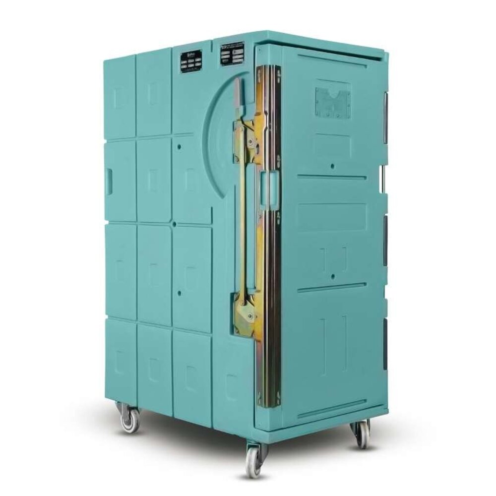 Olivo Gekoelde container, Olivo Roll 900, kunststof, turquoise, gebruikt