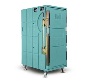 Olivo Gekoelde container, Olivo Roll 900, kunststof, turquoise, gebruikt