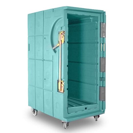 Olivo Gekoelde container, Olivo Roll 900, kunststof, turquoise, gebruikt