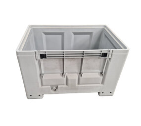Schoeller Allibert Kunststof palletbox 1200x800x760mm met 1 luik, grijs, gebruikt