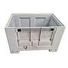 Schoeller Allibert Kunststof palletbox 1200x800x760mm met 1 luik, grijs, gebruikt