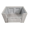 Schoeller Allibert Kunststof palletbox 1200x800x760mm met 1 luik, grijs, gebruikt