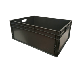 Emtrade Stapelbak 800x600x320 mm, donkergrijs pp kunststof, nieuw