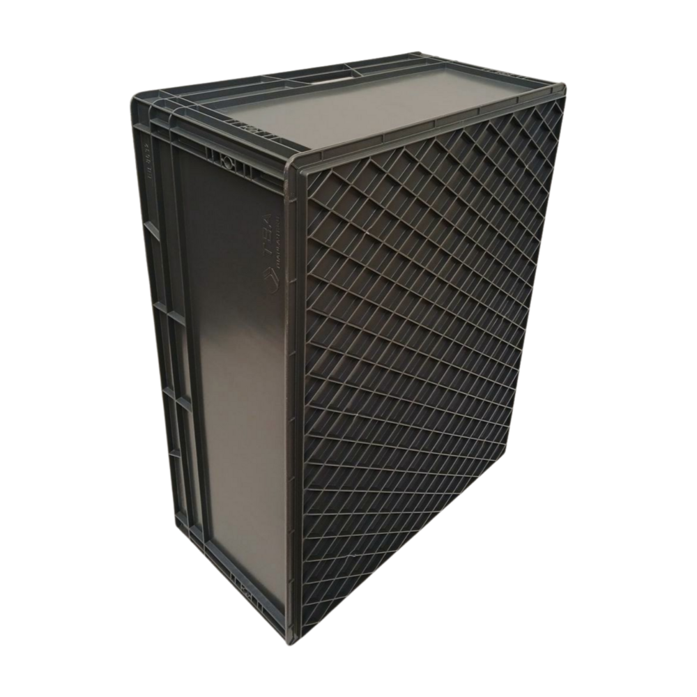 Emtrade Stapelbak 800x600x320 mm, donkergrijs pp kunststof, nieuw