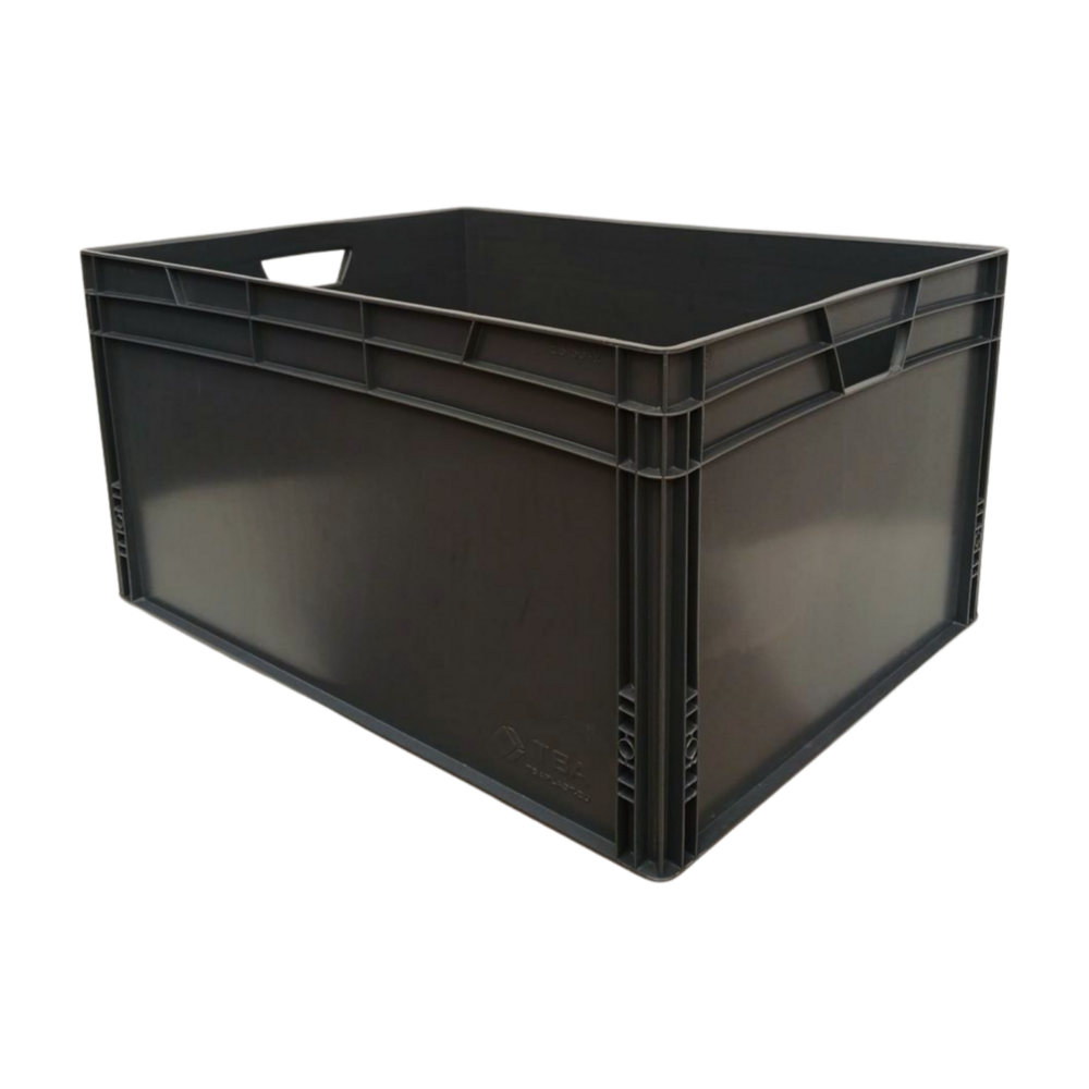 Emtrade Stapelbak 800x600x420 mm, donkergrijs pp kunststof, nieuw Emtrade Stapelbak 800x600x420 mm, donkergrijs pp kunststof, nieuw