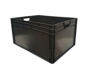Emtrade Stapelbak 800x600x420 mm, donkergrijs pp kunststof, nieuw