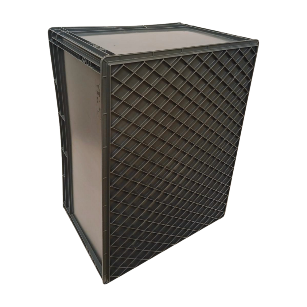 Emtrade Stapelbak 800x600x420 mm, donkergrijs pp kunststof, nieuw Emtrade Stapelbak 800x600x420 mm, donkergrijs pp kunststof, nieuw