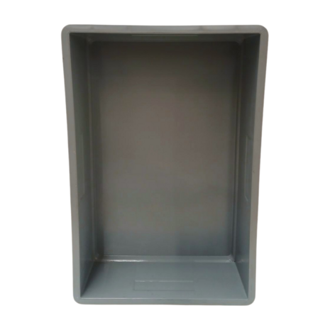 Emtrade Stapelbak 600x400x155 mm, euronorm gesloten handvat, donkergrijs pp, gebruikt Emtrade Stapelbak 600x400x155 mm, euronorm gesloten handvat, donkergrijs pp, gebruikt