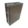 Emtrade Stapelbak met deksel, 800x600x230 mm, euronorm met geperforeerde bodem, grijs pp, gebruikt