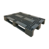 Emtrade (Nieuw) Kunststof pallet 1200x800x150 mm, gedeeltelijk open dek, 3 sledes, 750 kg, donkergrijs, nieuw Emtrade (Nieuw) Kunststof pallet 1200x800x150 mm, gedeeltelijk open dek, 3 sledes, 750 kg, donkergrijs, nieuw
