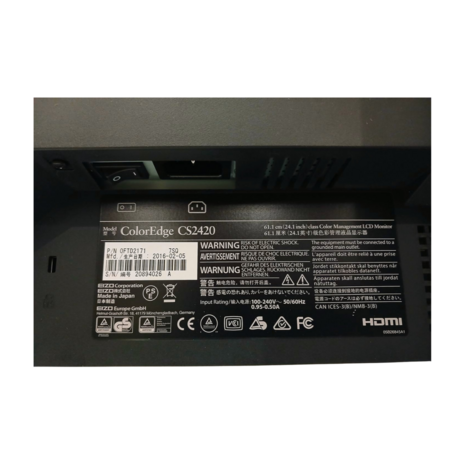 Eidos Eizo ColorEdge CS2420, 24.1 inch Monitor – Gebruikt Eidos Eizo ColorEdge CS2420, 24.1 inch Monitor – Gebruikt
