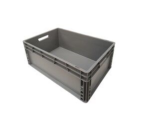 Emtrade (Nieuw) Stapelbak, 600x400x220 mm, euronorm, grijs kunststof, nieuw Emtrade (Nieuw) Stapelbak, 600x400x220 mm, euronorm, grijs kunststof, nieuw