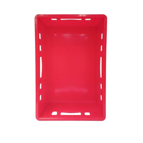 Embox Vleeskrat, 600x400x200 mm, euronorm, rood kunststof, nieuw Embox Vleeskrat, 600x400x200 mm, euronorm, rood kunststof, nieuw
