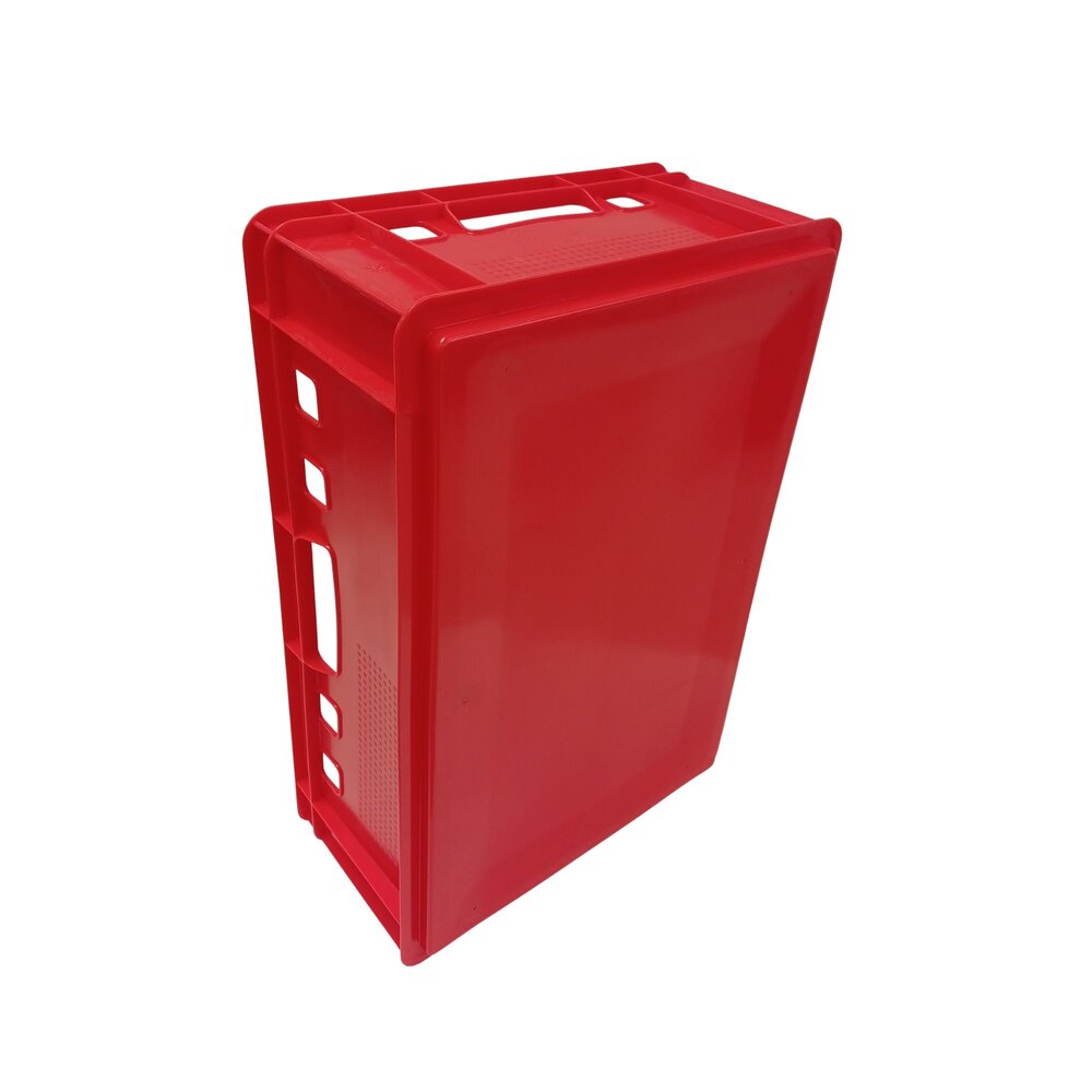 Embox Vleeskrat, 600x400x200 mm, euronorm, rood kunststof, nieuw Embox Vleeskrat, 600x400x200 mm, euronorm, rood kunststof, nieuw
