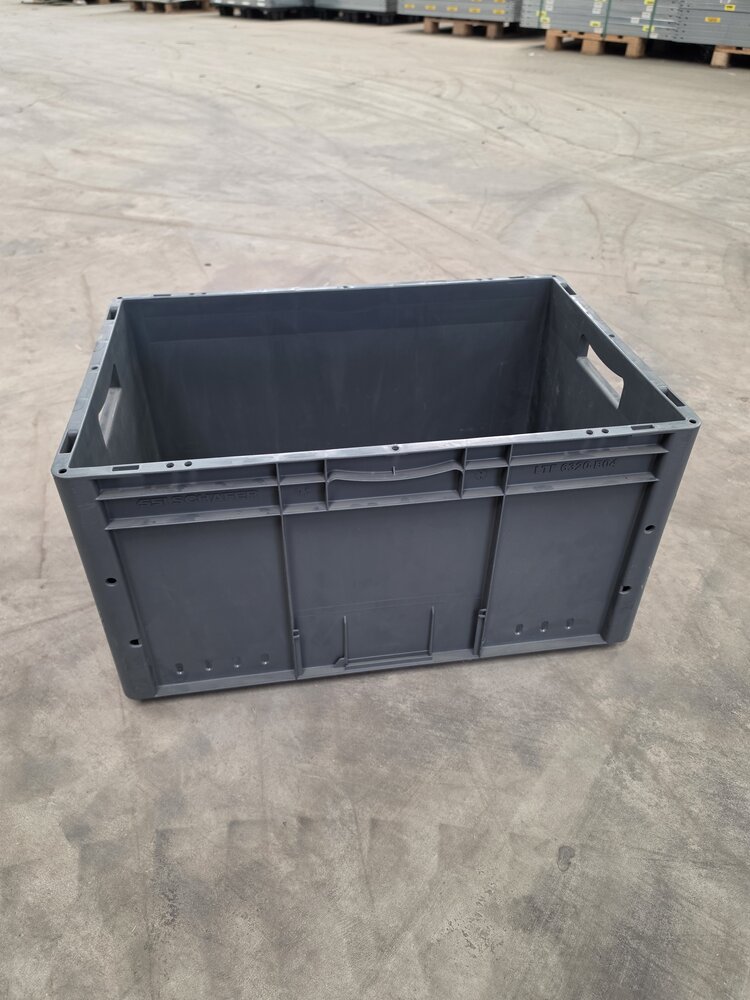 SSI Schafer Stapelbak, 600x400x320 mm, euronorm, grijs kunststof, licht gebruikt SSI Schafer Stapelbak, 600x400x320 mm, euronorm, grijs kunststof, licht gebruikt