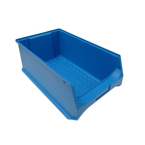 Embox Magazijnbak, 500x300x200 mm, blauw kunststof, gebruikt Embox Magazijnbak, 500x300x200 mm, blauw kunststof, gebruikt