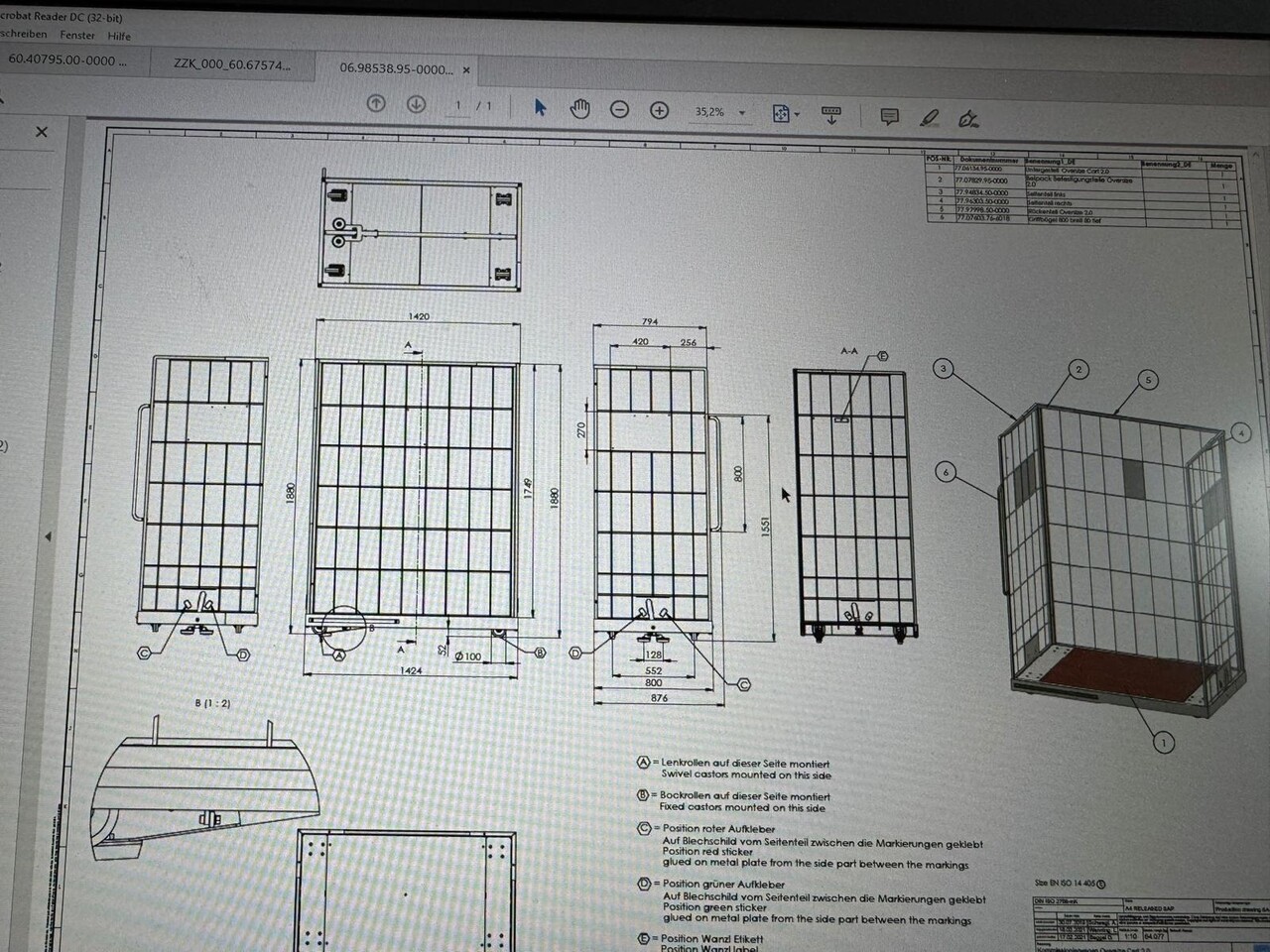 Wanzl Wanzl rolcontainer 1200x800x1880mm 3-heks, Nieuw
