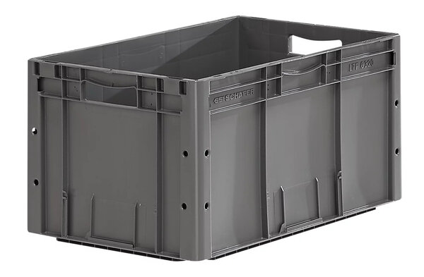 SSI Schafer Stapelbak, 600x400x320 mm, euronorm, grijs kunststof, licht gebruikt SSI Schafer Stapelbak, 600x400x320 mm, euronorm, grijs kunststof, licht gebruikt