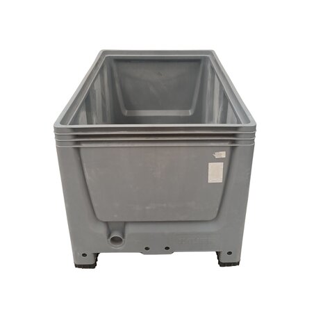 Auer Palletbox, 1200x800x790 mm, gesloten, 4 poten, HD-PE, zilvergrijs/zwart, gebruikt Auer Palletbox, 1200x800x790 mm, gesloten, 4 poten, HD-PE, zilvergrijs/zwart, gebruikt