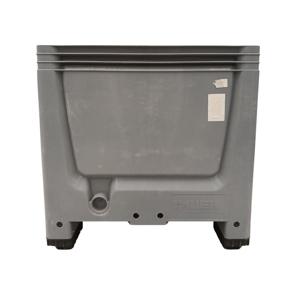 Auer Palletbox, 1200x800x790 mm, gesloten, 4 poten, HD-PE, zilvergrijs/zwart, gebruikt Auer Palletbox, 1200x800x790 mm, gesloten, 4 poten, HD-PE, zilvergrijs/zwart, gebruikt