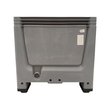Auer Palletbox, 1200x800x790 mm, gesloten, 4 poten, HD-PE, zilvergrijs/zwart, gebruikt Auer Palletbox, 1200x800x790 mm, gesloten, 4 poten, HD-PE, zilvergrijs/zwart, gebruikt