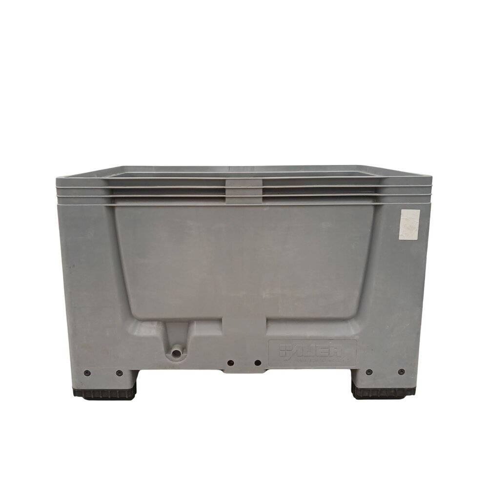 Auer Palletbox, 1200x800x790 mm, gesloten, 4 poten, HD-PE, zilvergrijs/zwart, gebruikt Auer Palletbox, 1200x800x790 mm, gesloten, 4 poten, HD-PE, zilvergrijs/zwart, gebruikt