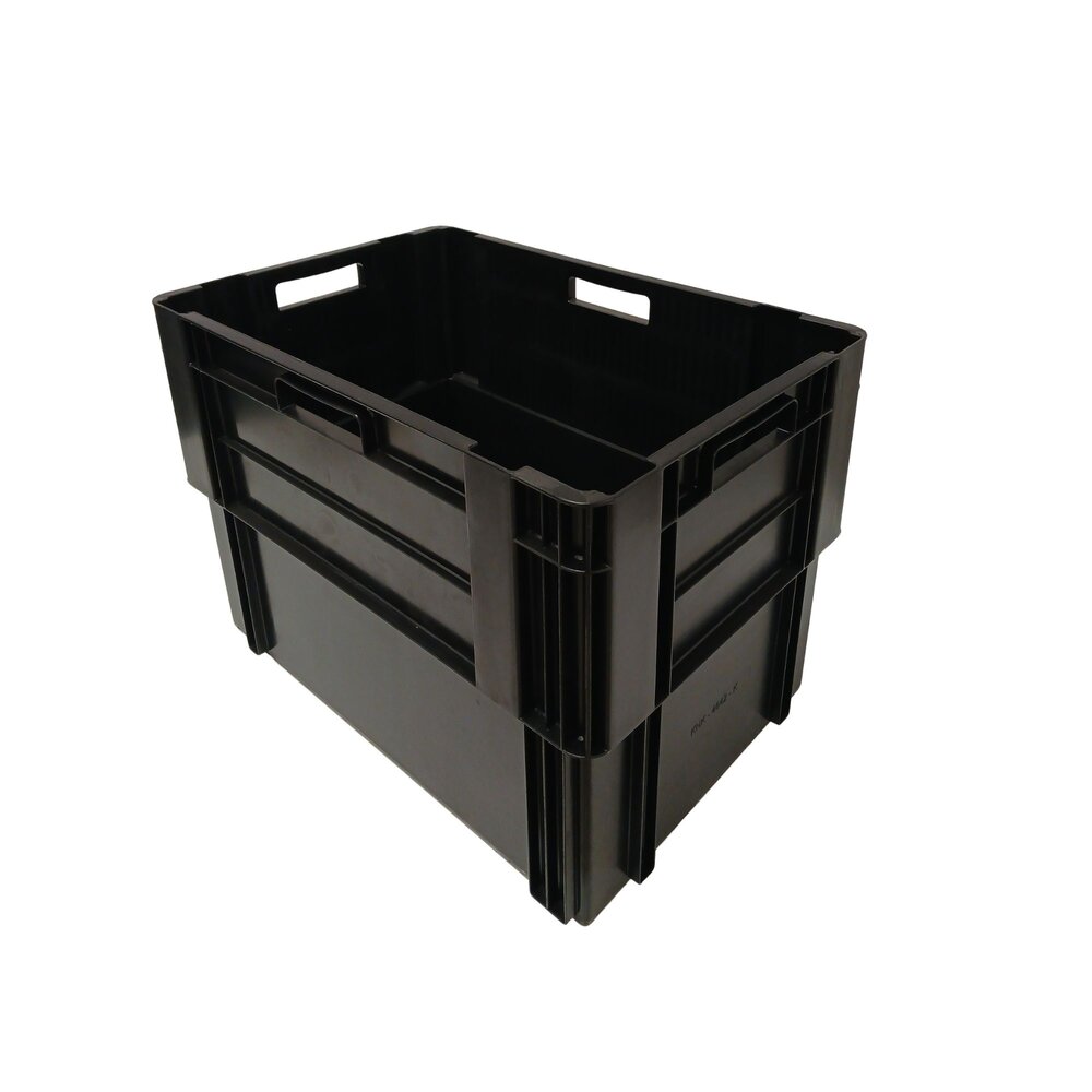 Embox Nestbare Stapelkrat, 600x400x420 mm, euronorm, zwart kunststof, nieuw Embox Nestbare Stapelkrat, 600x400x420 mm, euronorm, zwart kunststof, nieuw