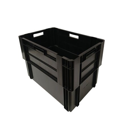 Embox Nestbare Stapelkrat, 600x400x420 mm, euronorm, zwart kunststof, nieuw Embox Nestbare Stapelkrat, 600x400x420 mm, euronorm, zwart kunststof, nieuw