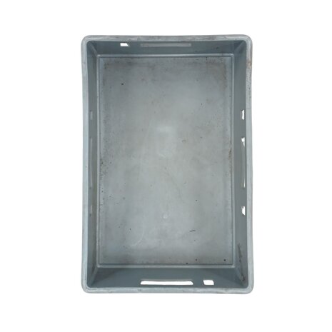 Emtrade Stapelbak 600x400x125 mm, levensmiddelgeschikt ongereinigd, grijs hdpe kunststof, gebruikt Emtrade Stapelbak 600x400x125 mm, levensmiddelgeschikt ongereinigd, grijs hdpe kunststof, gebruikt