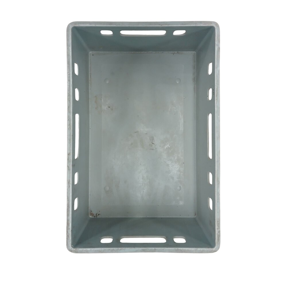 Emtrade Stapelbak 600x400x200 mm, levensmiddelgeschikt ongereinigd, grijs hdpe kunststof, gebruikt Emtrade Stapelbak 600x400x200 mm, levensmiddelgeschikt ongereinigd, grijs hdpe kunststof, gebruikt