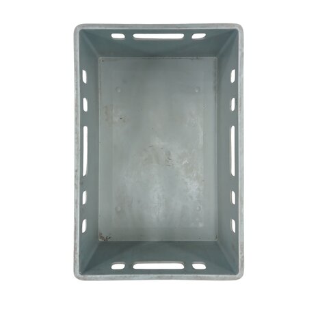 Emtrade Stapelbak 600x400x200 mm, levensmiddelgeschikt ongereinigd, grijs hdpe kunststof, gebruikt Emtrade Stapelbak 600x400x200 mm, levensmiddelgeschikt ongereinigd, grijs hdpe kunststof, gebruikt