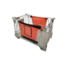 Sufilog Sufilog Maxi Draadcontainer, 122x80x82 cm, Metaal, Oranje stofinzet, Gebruikt Sufilog Sufilog Maxi Draadcontainer, 122x80x82 cm, Metaal, Oranje stofinzet, Gebruikt