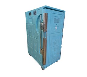 Olivo Gekoelde container, Olivo Roll 900, kunststof, turquoise, gebruikt