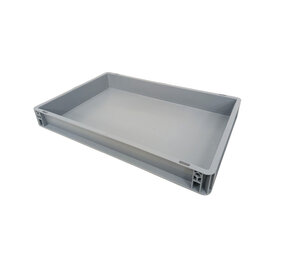 Emtrade (Nieuw) Stapelbak, 600x400x75 mm, euronorm, grijs kunststof, nieuw