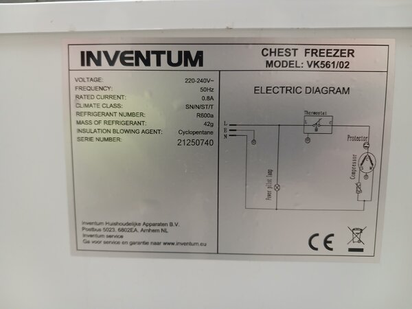 Inventum Inventum VK561/02 Vrieskist 99 Liter Wit - Gebruikt Inventum Inventum VK561/02 Vrieskist 99 Liter Wit - Gebruikt