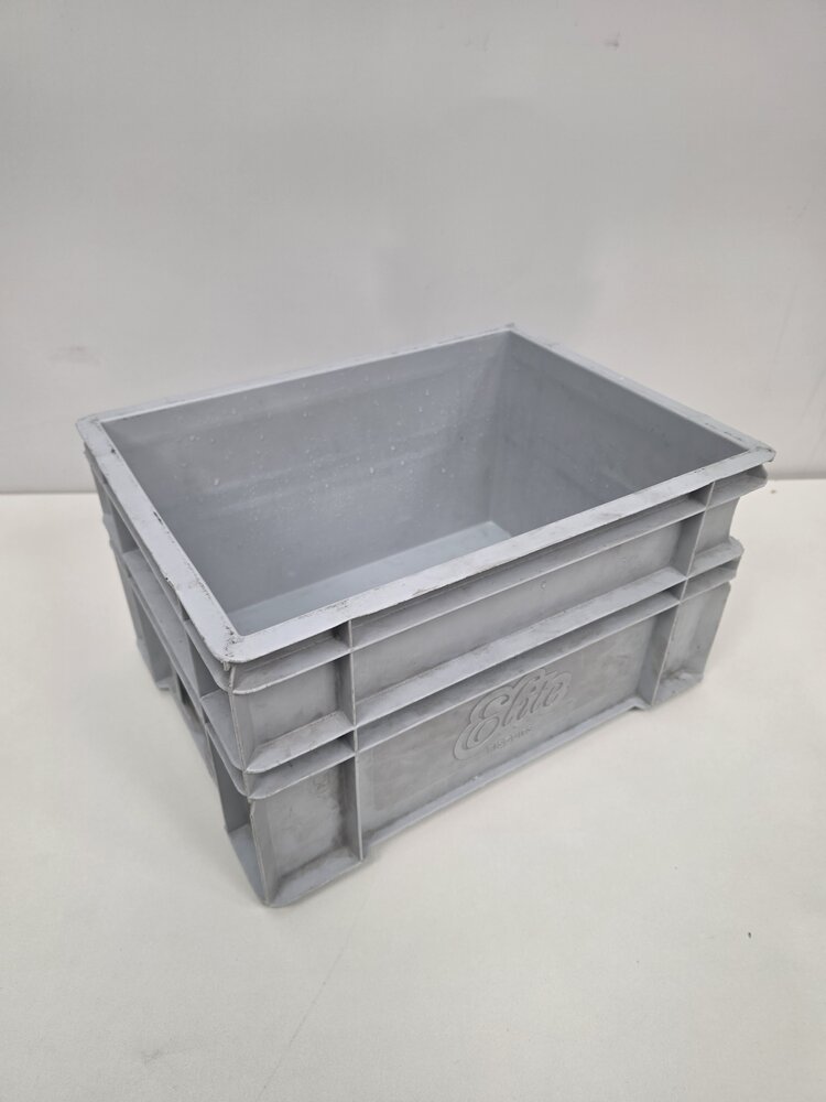 Emtrade Stapelbak, 400x300x220 mm, euronorm, grijs kunststof, gebruikt