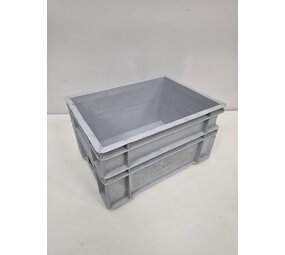 Emtrade Stapelbak, 400x300x220 mm, euronorm, grijs kunststof, gebruikt