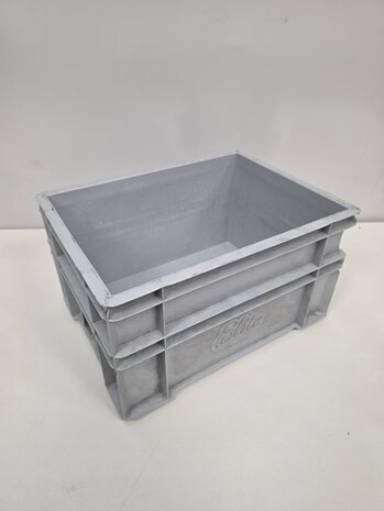 Emtrade Stapelbak, 400x300x220 mm, euronorm, grijs kunststof, gebruikt
