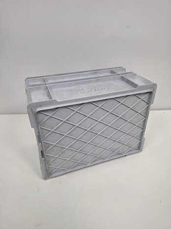 Emtrade Stapelbak, 400x300x220 mm, euronorm, grijs kunststof, gebruikt